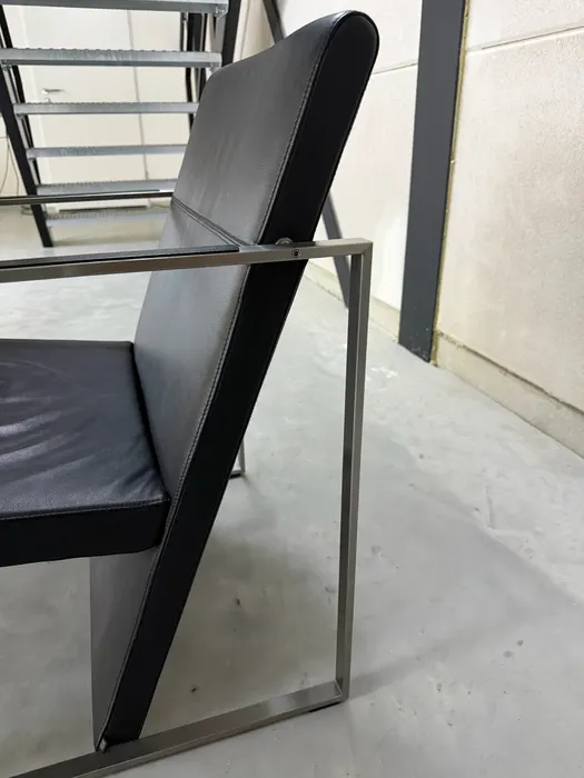 Arco Spine fauteuil, zwart leer & staal — Fauteuil (foto 11)