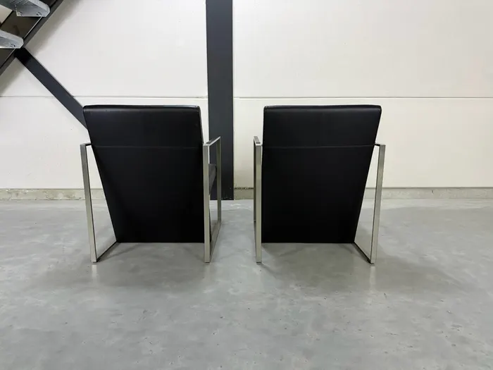 Arco Spine fauteuil, zwart leer & staal — Fauteuil (foto 4)