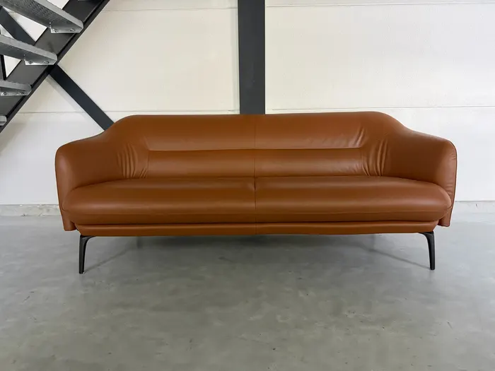 Leolux Lindo 3-zitsbank, cognac leer