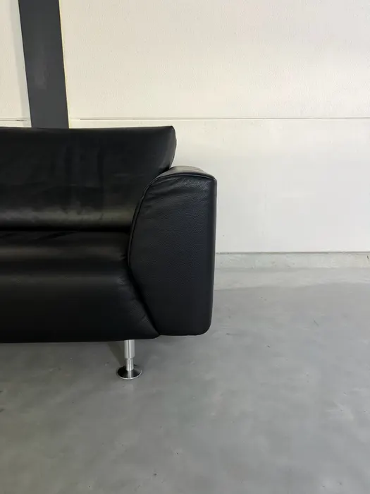 Rolf Benz 250 3-zitsbank, zwart leer — Bank (foto 3)