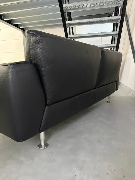 Rolf Benz 250 3-zitsbank, zwart leer — Bank (foto 6)