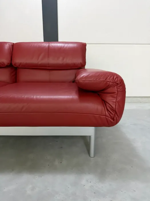 Rolf Benz Plura 2-zitsbank, rood leer — Bank (foto 6)