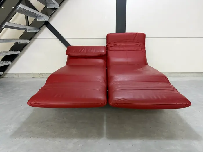 Rolf Benz Plura 2-zitsbank, rood leer — Bank (foto 9)